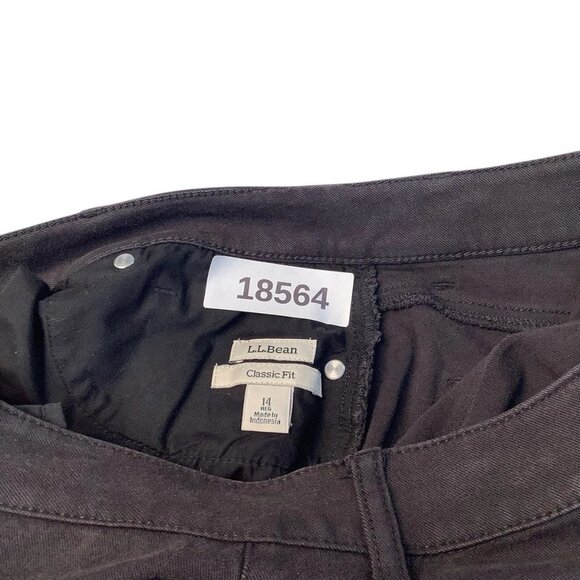 LL Bean Straight Leg Classic Fit High Rise Stretch Womens Jeans Size 14 Black - Picture 8 of 8